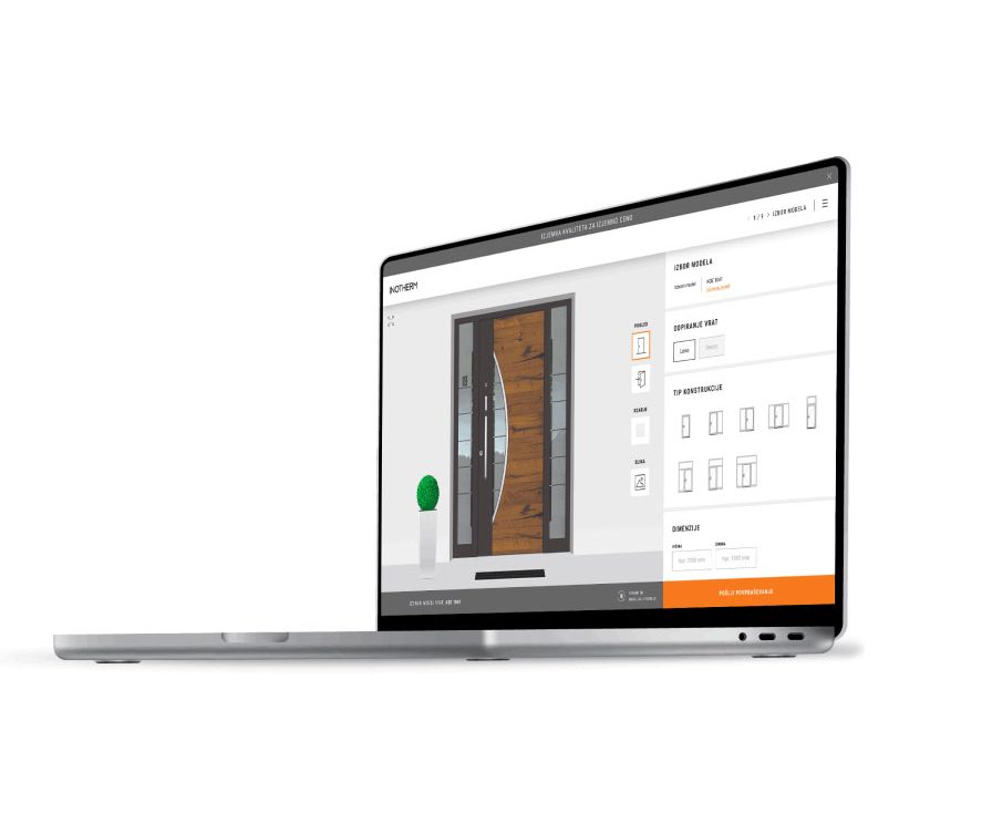 Entrance door in the configurator