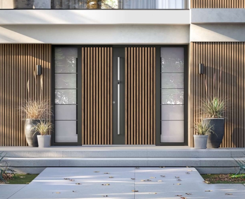 Extravagant aluminum entrance doors