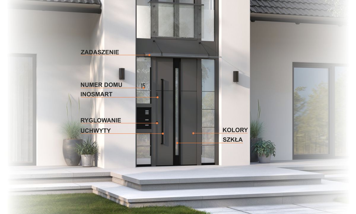 widok zewnętrzny drzwi wejściowych